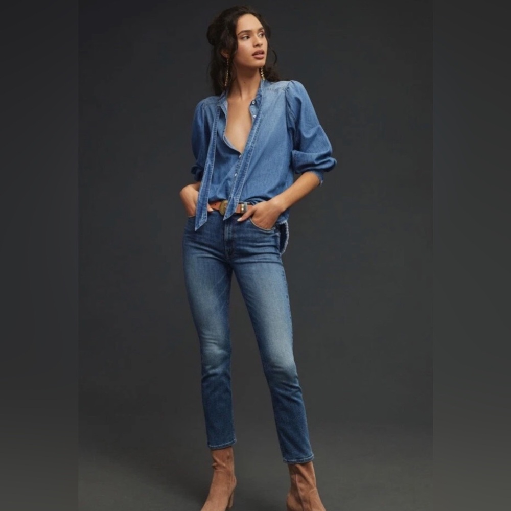 MOTHER The Mid Rise Dazzler Ankle Jeans Size 27 Healing Jar Wash